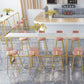 Stone Bar eettafel Glam -stijl rechthoekige staaftafel met schroefvoetstuk voor keuken