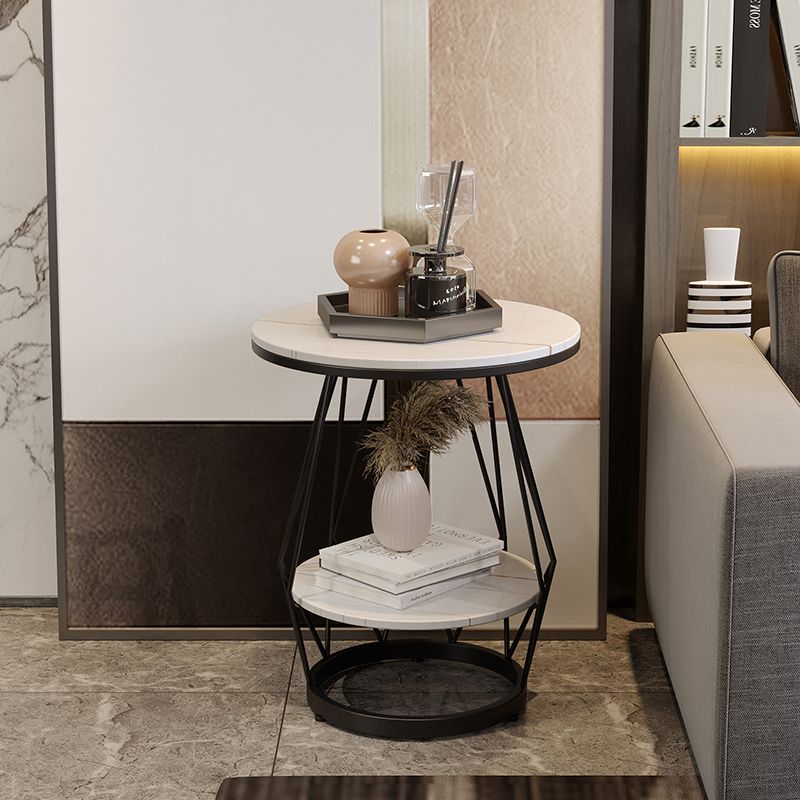 Luxurious Metal Side Table Round Frame Sofa Side Accent Table