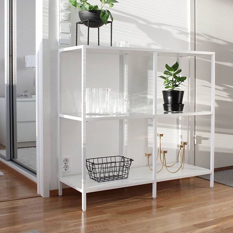 Table de mesa de sofá de la consola de hierro moderna con estantes para el salón