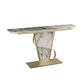 Glam Pedestal Slate Metal Sofa Console Table Half Moon Stain Resistant Console Table Clearhalo 'Console Tables' 'console_tables' 'Entry & Mudroom Furniture' 'furn' 'furn_console_tables' 'Furniture' 1200x1200_d01eed01-ada8-4a7c-b7be-c98c6a9f5a5d