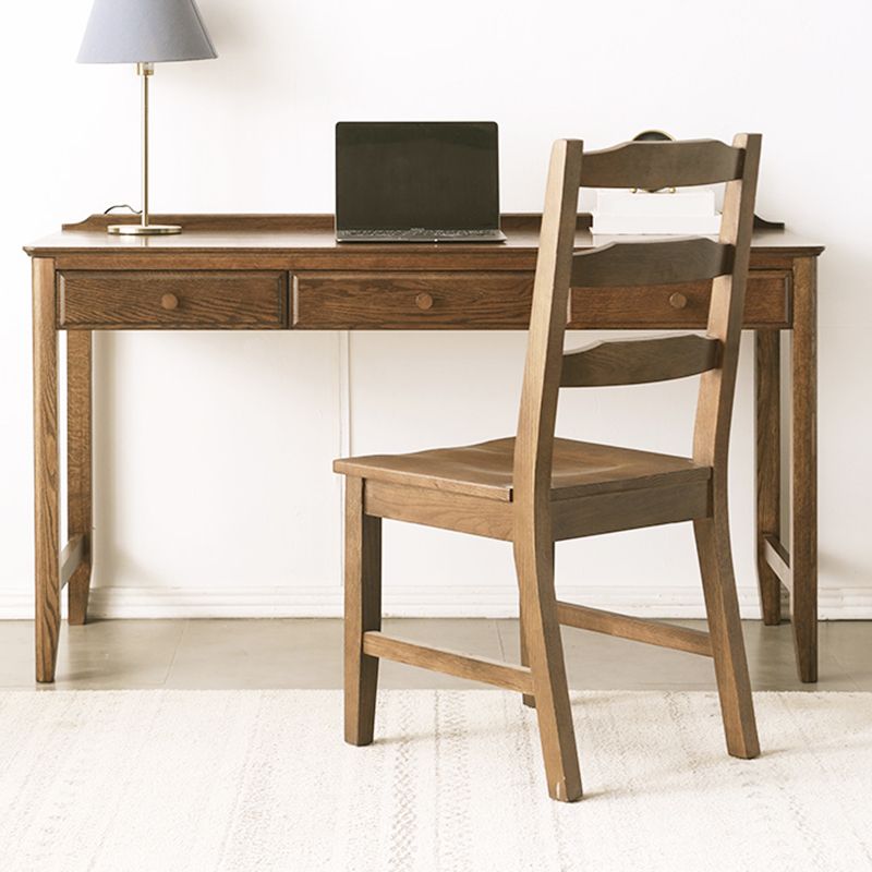 Contemporary Oak Home Writing Desk H-Shape Base Office Desk with Drawers Clearhalo 'furn' 'furn_office_desk' 'Furniture' 'Office Desks' 'Office Furniture' 'office_desk' 1200x1200_d01f1342-bcc2-42b4-9d4d-da92757860ce