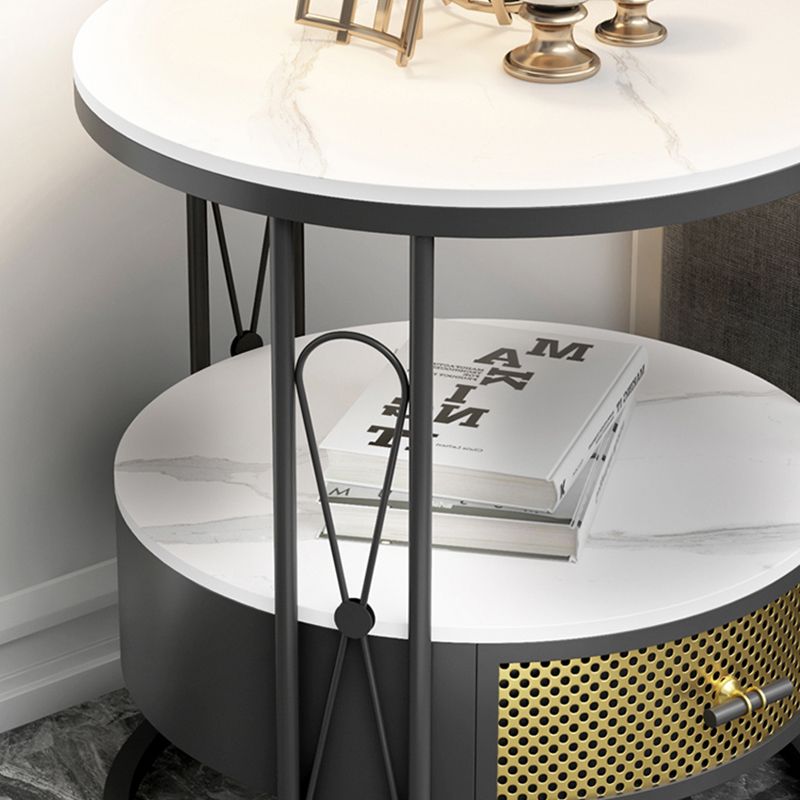 Modernistischer Metallrahmen 1-DRAWER RUND RUND LIVIS ROOM BEIDE