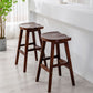 Contemporary Rubberwood Home Stool Solid Wood Backless Barstool