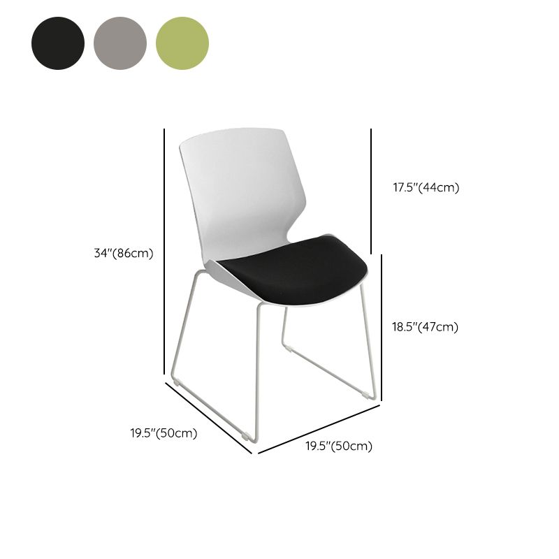 19" Wide Contemporary Desk Chair White No Wheels Office Chair Clearhalo 'furn' 'furn_office_chair' 'Furniture' 'Office Chairs' 'Office Furniture' 'office_chair' 1200x1200_d01f4923-ff06-455e-a04b-0ace52535d2e
