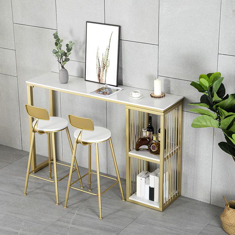 Rectangular Bar Table Set Glam 1/2/3/5 Pieces Bar Table and Stools for Dining Room Clearhalo 'Bar Furniture' 'furn' 'furn_home_bar_bar_sets' 'Furniture' 'Home Bars & Bar Sets' 'home_bar_bar_sets' 'Kitchen & Dining Furniture' 1200x1200_d01fa15d-1ad5-4870-9a29-85064a6f3e47