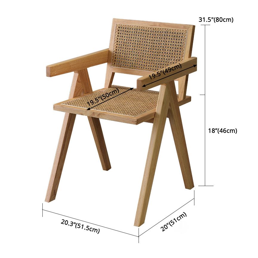 Contemporary Style Rubberwood Chair Open Back Arm Kitchen Dining Chairs Clearhalo ' kitchen&dining_furn' 'Dining Chairs' 'Dining Tables & Seating' 'dining_chair' 'furn' 'furn_dining_chair' 'Furniture' 'furniture_dining_chair' 'Kitchen & Dining Furniture' 'kitchen' 1200x1200_d0214ae3-beba-4053-aa62-280f4ed72a88