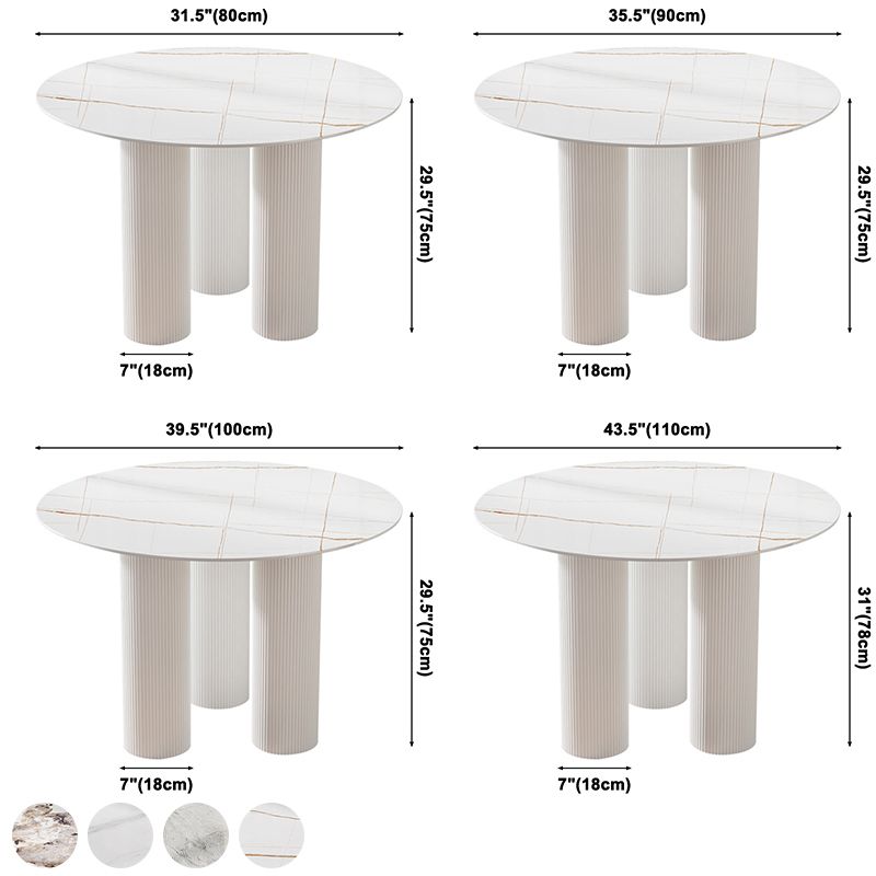 Contemporary Style Round 3 Legs Dining Table Stone Home Furniture for Indoor Clearhalo ' dining_table' 'Dining Tables & Seating' 'Dining Tables' 'furn' 'furn_dining_table' 'Furniture' 'furniture_dining_table' 'Kitchen & Dining Furniture' 'kitchen&dining_furn' 'kitchen' 'kitchen_dining_table' 1200x1200_d0217d39-aa16-4934-8047-67e368f29e37