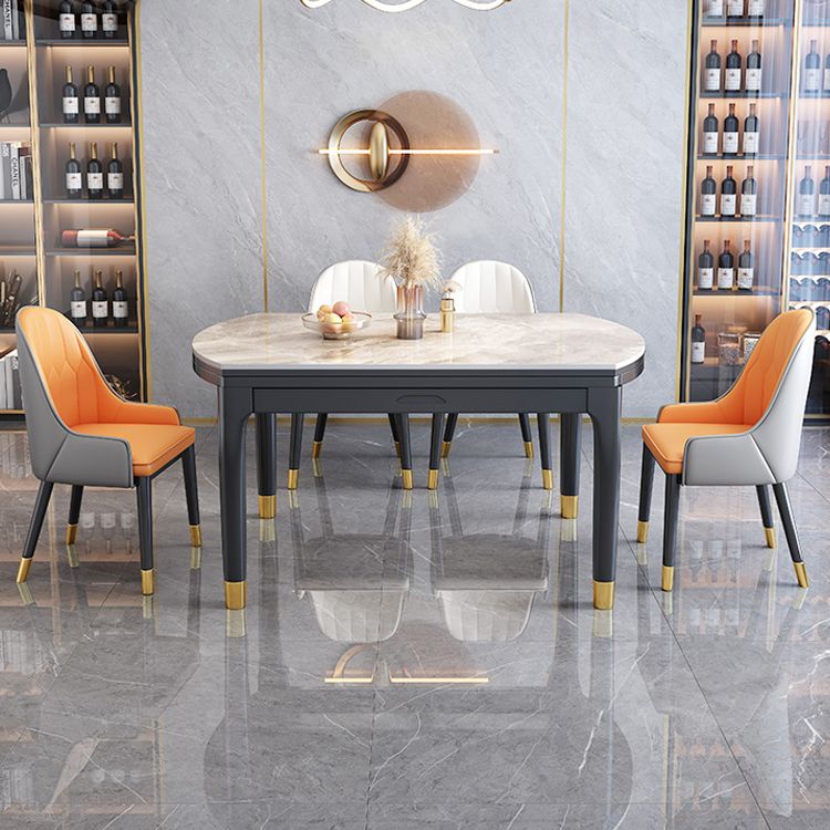 Traditional Luxury Style Dining Table Round Sintered Stone Table with 4 Legs Clearhalo ' dining_table' 'Dining Tables & Seating' 'Dining Tables' 'furn' 'furn_dining_table' 'Furniture' 'furniture_dining_table' 'Kitchen & Dining Furniture' 'kitchen&dining_furn' 'kitchen' 'kitchen_dining_table' 1200x1200_d023237c-ac94-4a02-a326-1d18e56ccbb1