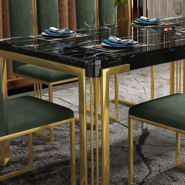 Glam Rectangle Shape Marble Dining Table Kitchen Standard Dining Table with 4 Legs Base Clearhalo ' dining_table' 'Dining Tables & Seating' 'Dining Tables' 'furn' 'furn_dining_table' 'Furniture' 'furniture_dining_table' 'Kitchen & Dining Furniture' 'kitchen&dining_furn' 'kitchen' 'kitchen_dining_table' 1200x1200_d0244d03-5b8b-417c-a7e6-14b1da9d3845