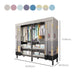 Foldable Freestanding Wardrobe Metal Frame Multifunctional Wardrobe Clearhalo 'Armoires & Wardrobes' 'armoires_wardrobes' 'Bedroom Furniture' 'furn' 'furn_armoires_wardrobes' 'Furniture' 1200x1200_d02450f6-dc51-4b13-971e-73b9d05cc58f