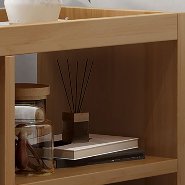 Tavolo da parte superiore del vassoio da 20,5 "Tavolo laterale superiore a 4 gambe in legno Tavolino