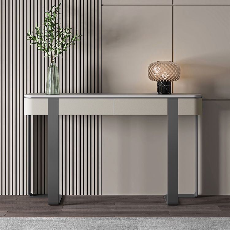 Tavolo da console glam largo 14 pollici tavolo di accento in marmo mela luna