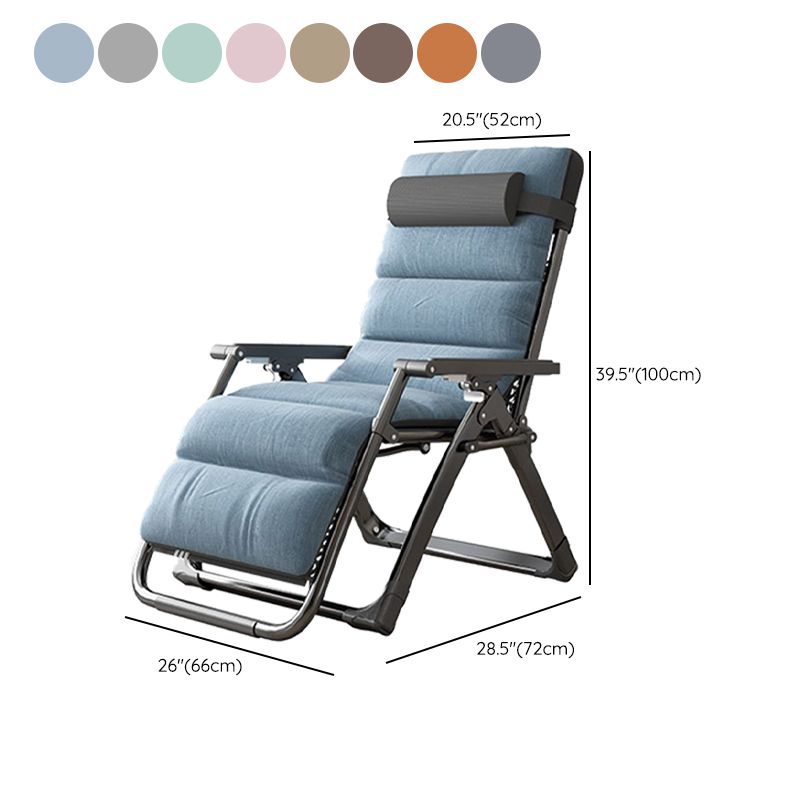 Sedia reclinabile in metallo con braccio sedia pieghevole contemporanea per camera da letto