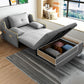 STOCK FUTON in futon e materasso in tessuto moderno grigio con cuscini