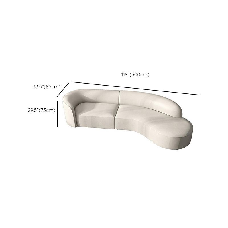 29 "H Sofá escandinavo Sofá de cuero blanco Sectional