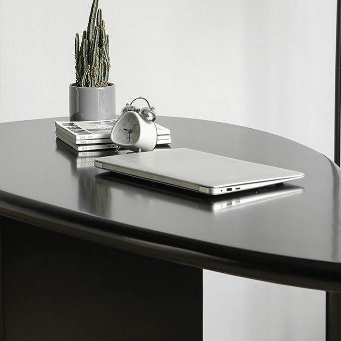 Bureau d'écriture industriel 29.5 "Hauteur de bureau en bois massif en noir avec jambes