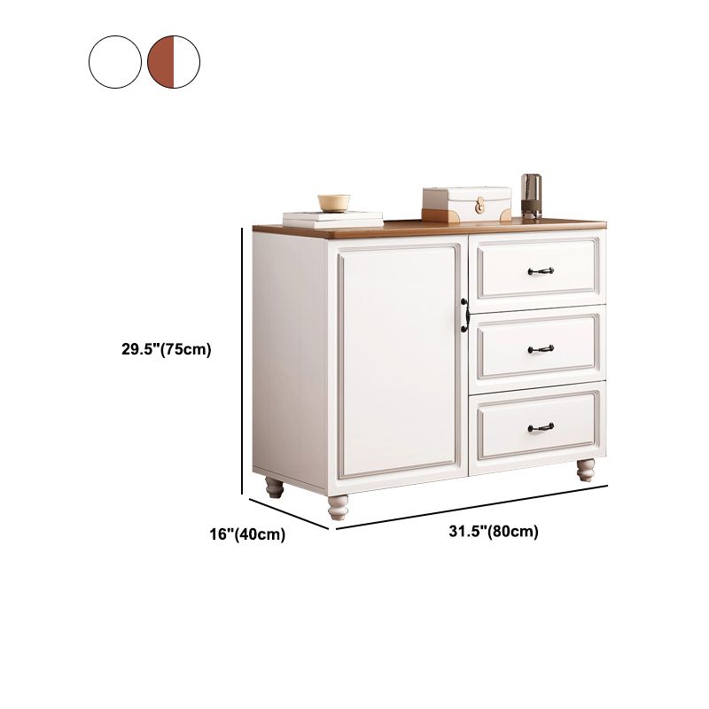 White Wood Accent Cabinet with Drawers 15.74" Wide Modern Standard Side Cabinet Clearhalo 'Cabinets & Chests' 'cabinets_chests' 'furn' 'furn_cabinets_chests' 'Furniture' 'Living Room Furniture' 1200x1200_d02aa316-cdd2-4fab-88c9-55643a8a9d78