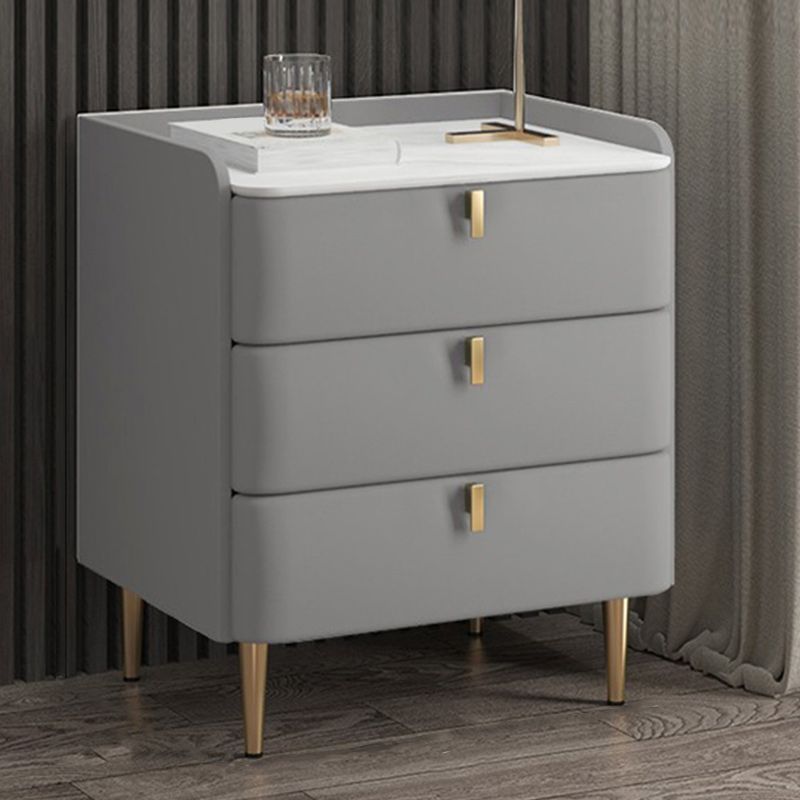 Modern Stone Top Bed Nightstand Solid Wood Faux Leather Drawer Storage Night Table Clearhalo 'Bedroom Furniture' 'furn' 'furn_night_stand' 'Furniture' 'night_stand' 'Nightstands' 1200x1200_d02b91fe-4c90-42df-89a3-f26f7802ed3a