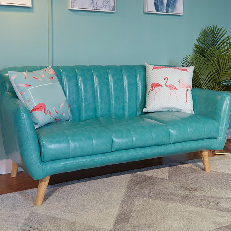 Standard Faux Leather Stain Resistant Sewn Pillow Back Sofa Couch