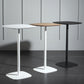 Contemporary Square Pedestal Bar Table Wood Top Bar Table for Cafe And Breakroom