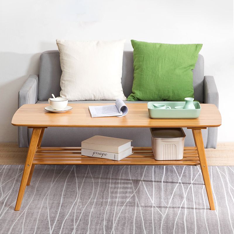 4 Bein Couchtisch rechteckiger Einzelkaffeetisch mit Regal