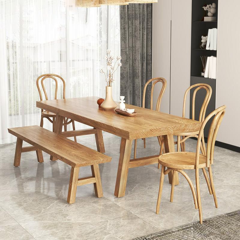 Modern Natural Finish Dinette Table Solid Wood Top Dining Table Clearhalo 'Dining Tables & Seating' 'Dining Tables' 'dining_table' 'furn' 'furn_dining_table' 'Furniture' 'Kitchen & Dining Furniture' 1200x1200_d02dccdf-76a1-481a-97a7-bdada135ce9c