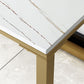 Glam Marble Office Desk 1-plank rechthoekig schrijfbureau met metalen benen
