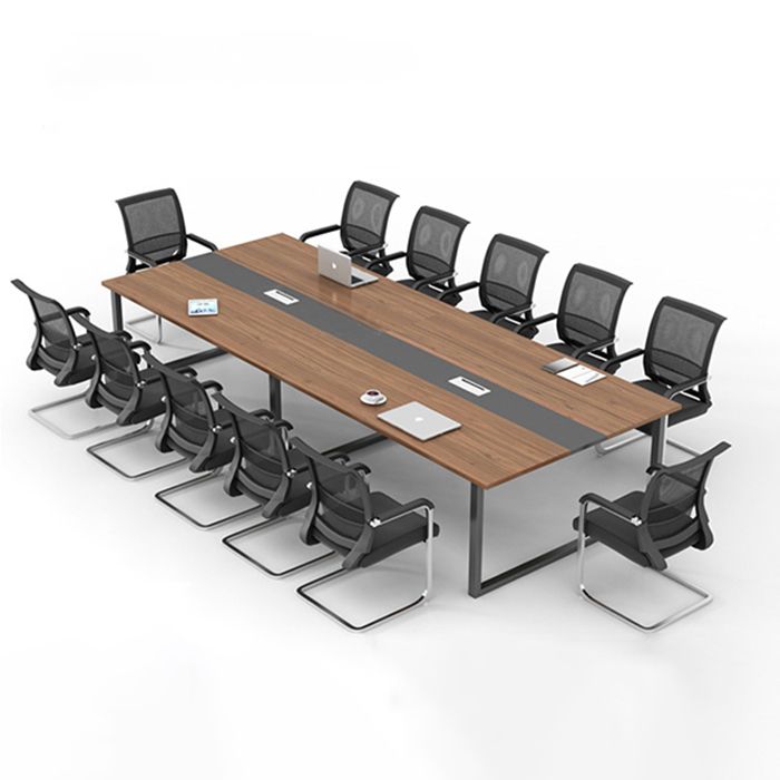 Scrivania rettangolare da ufficio in legno fabbricato industriale con base in metallo