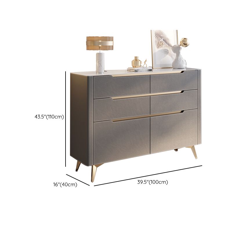 Contemporary Sideboard Cabinet Stone Sideboard Table with Drawers for Kitchen Clearhalo 'buffet_sideboard' 'Buffets & Sideboards' 'furn' 'furn_buffet_sideboard' 'Furniture' 'Kitchen & Dining Furniture' 1200x1200_d02f319c-541a-4452-b2d3-47a7717cadb8