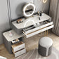 4 Storage Drawers Dressing Table, 30" Tall Vanity Set in Grey