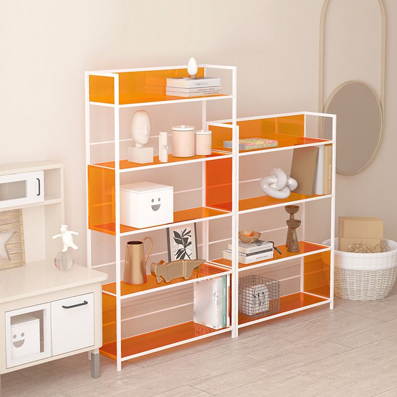 Acrylic Scandinavian Open Etagere Bookshelf with White Iron Frame Clearhalo 'Bookcases' 'furn' 'furn_bookcases' 'Furniture' 'furniture_bookcases' 'Office Furniture' 1200x1200_d0322bea-fe47-4af0-8eaa-849908a3bca8