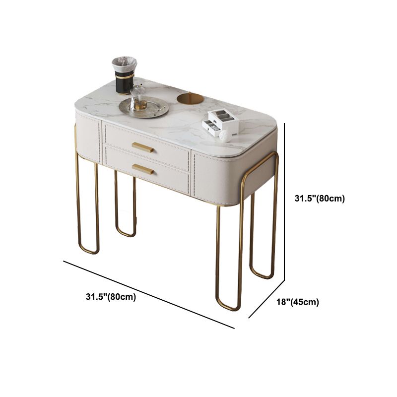 31.9 "H Zwei Schubladen Eitelkeit Spiegelte Tischverkesseltisch in Beige
