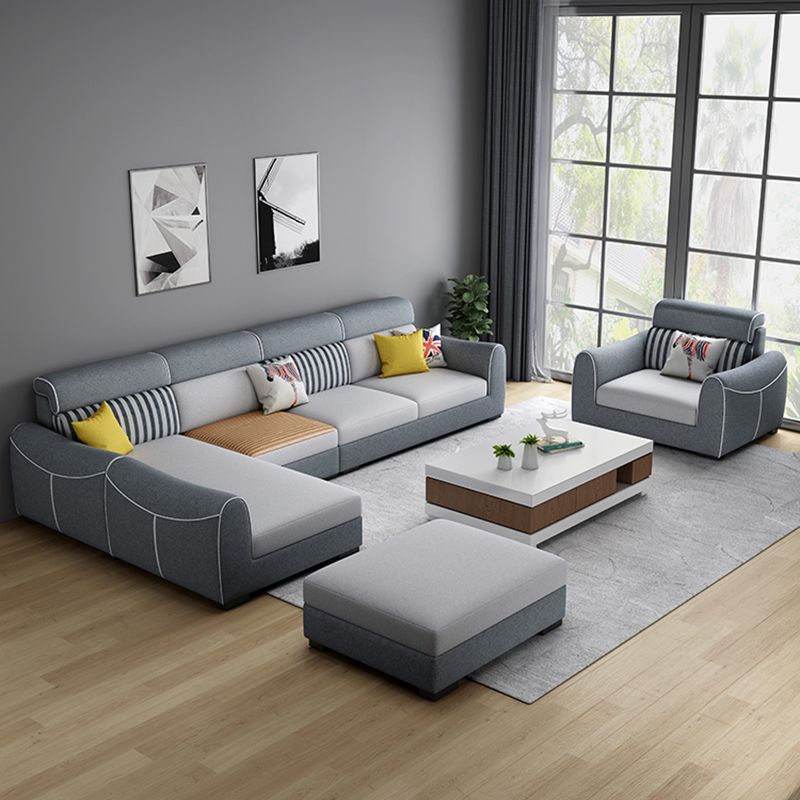 Canapé de bras carré moderne avec oreiller cousu en arrière pour l'appartement et le salon