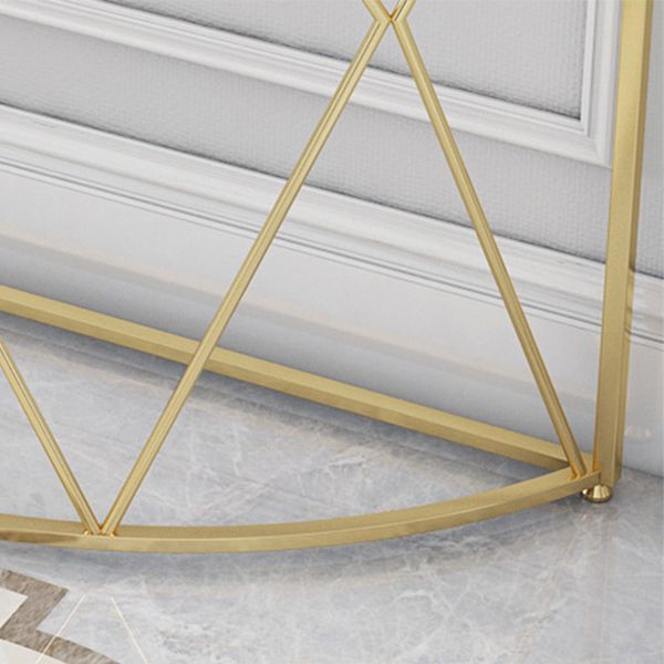 Contemporary Engineered Marble Console Sofa Table Half Moon Iron End Table for Hall Clearhalo 'Console Tables' 'console_tables' 'Entry & Mudroom Furniture' 'furn' 'furn_console_tables' 'Furniture' 1200x1200_d0351e76-e1d0-40fa-a1dd-e954a0090524