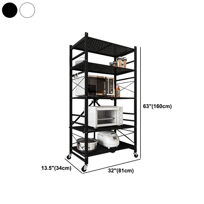 Industrial Folding Etagere Bookshelf Metal Open Bookshelf with Caster Wheels Clearhalo 'Bookcases' 'furn' 'furn_bookcases' 'Furniture' 'furniture_bookcases' 'kitchen' 'kitchen_bookcases' 'Living Room Furniture' 'Office Furniture' 1200x1200_d0367c9e-5f16-4a6a-876d-3340031771a1