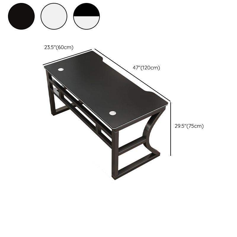 Industrial Wooden Computer Desk Sled Base 29.53" Tall Gaming Desk with Steel Legs Clearhalo 'furn' 'furn_office_desk' 'Furniture' 'Office Desks' 'Office Furniture' 'office_desk' 1200x1200_d036cd4b-b517-4de4-ba9c-3d9a024f50b5