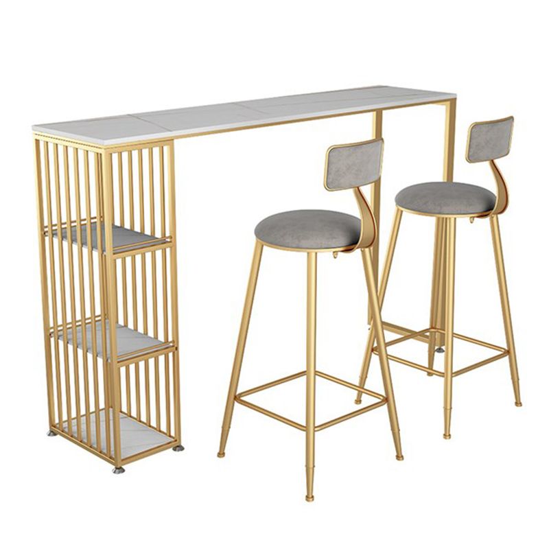 Table de pub rectangle glam pour le salon