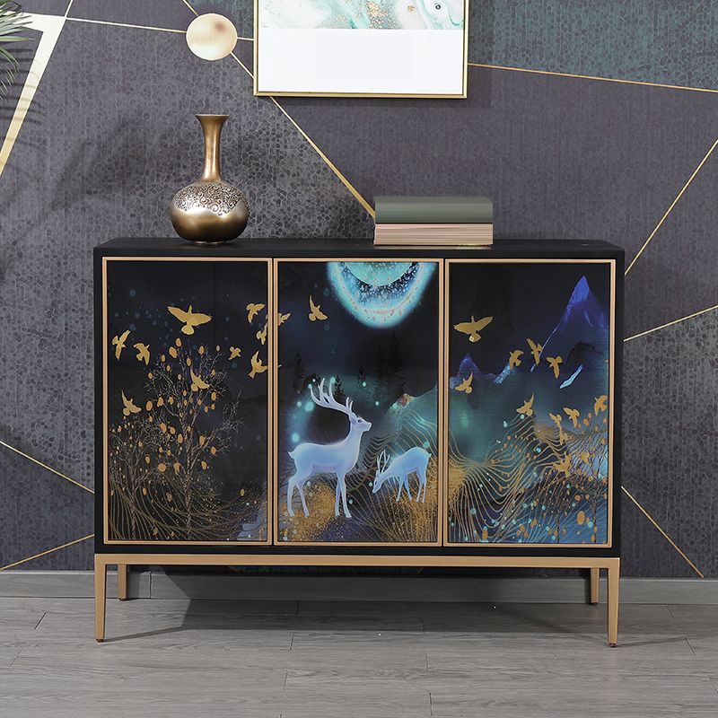 Estantería de estantería ajustable de madera maciza de estilo contemporáneo con gabinetes