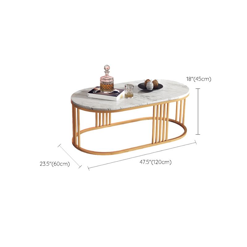 White Marble Top Coffee Table Gold Frame Coffee Cocktail Table Clearhalo 'Coffee & Accent Tables' 'Coffee Tables' 'coffee_tables' 'furn' 'furn_coffee_tables' 'Furniture' 'Living Room Furniture' 1200x1200_d03b7e58-6a75-41db-9407-4b4ed6d4b682