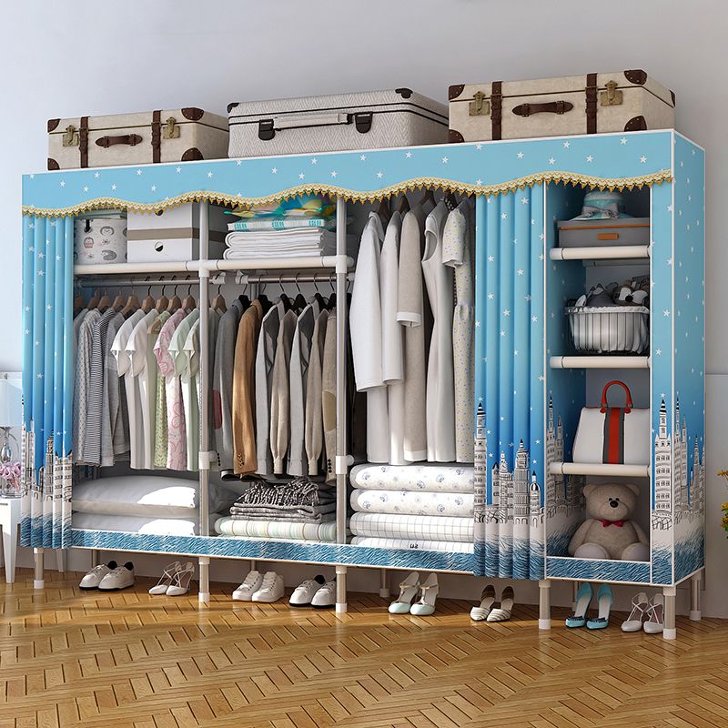 Armadio moderno per la casa in stile armadio in acciaio armadio del guardaroba con scaffali