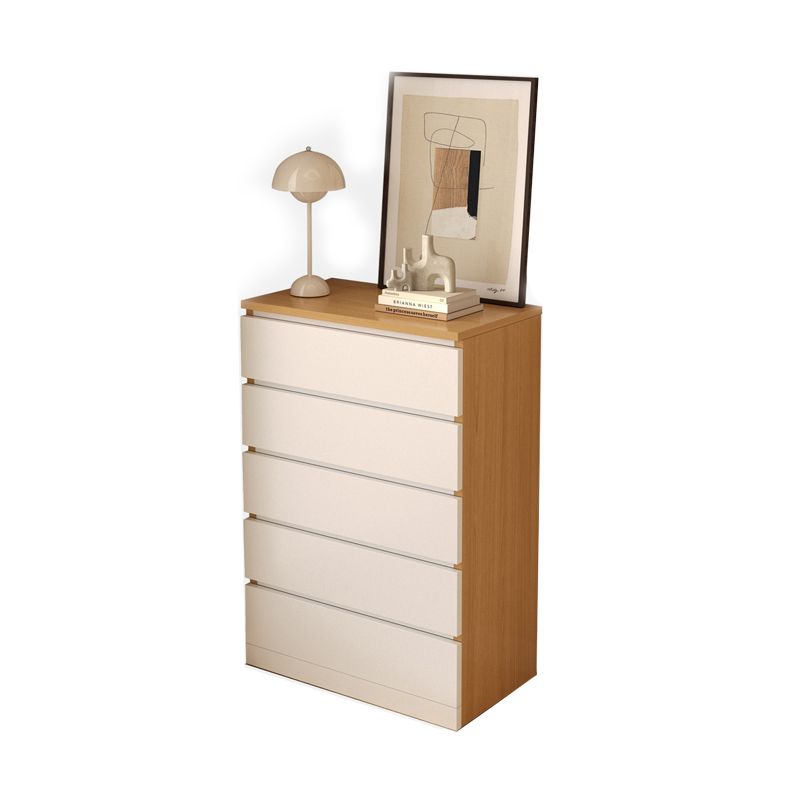 Modern White/Natural Chest with Wooden Drawers Rectangle Chest Clearhalo 'Cabinets & Chests' 'cabinets_chests' 'furn' 'furn_cabinets_chests' 'Furniture' 'Living Room Furniture' 1200x1200_d03f0ab3-f9b8-4efe-a890-f2d012811edb