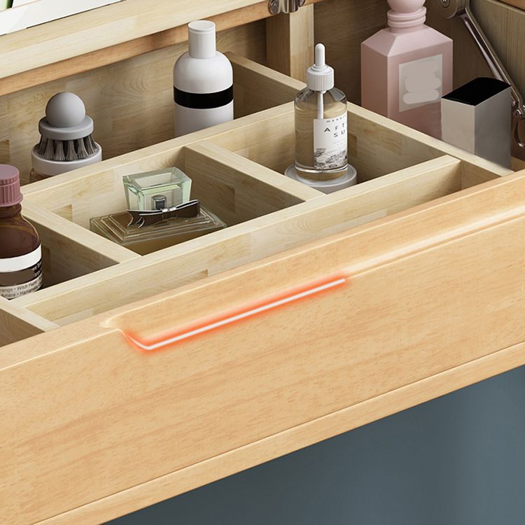 Tavolo da trucco scandinavo in legno massiccio set 1 tavolo da toeletta da top-top cassetto
