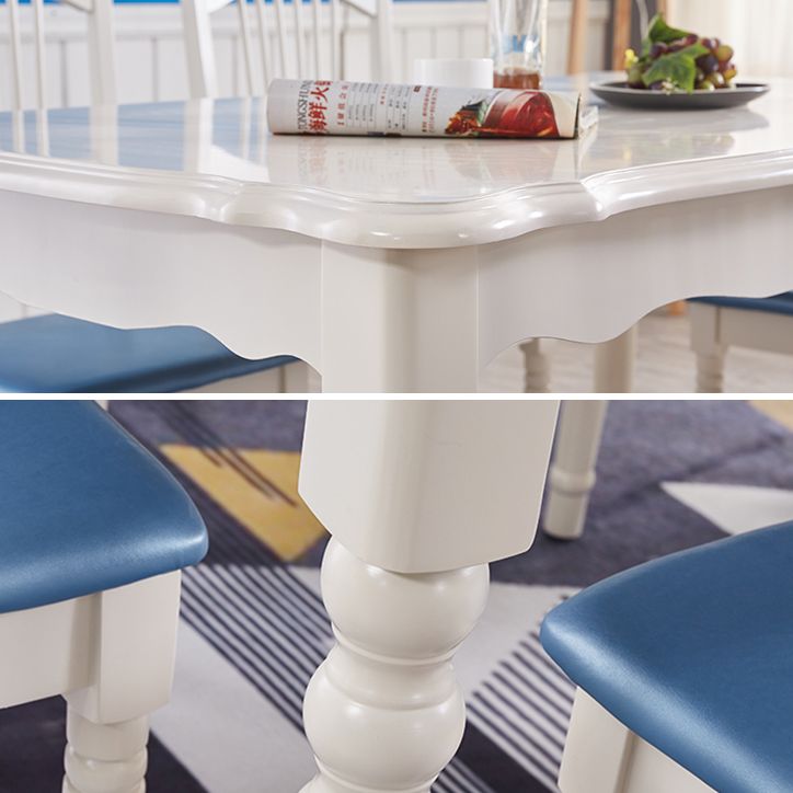 Mid-Century Modern Dining Table White Rectangle Solid Wood Dining Table Clearhalo ' dining_table' 'Dining Tables & Seating' 'Dining Tables' 'furn' 'furn_dining_table' 'Furniture' 'furniture_dining_table' 'Kitchen & Dining Furniture' 'kitchen&dining_furn' 'kitchen' 'kitchen_dining_table' 1200x1200_d040942e-0487-4d72-a8b8-37a0e5513eae