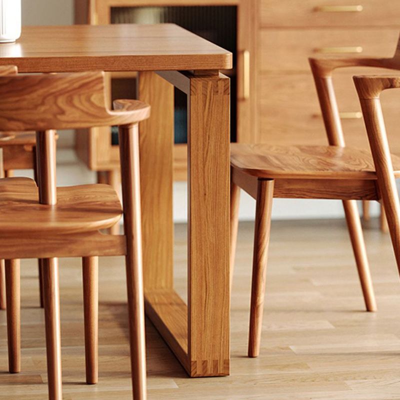 Traditionele 1/2/5/7 stukken meubels vaste houten rechthoekige eetgelegenheden in bruin