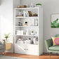 Modern Home Wood Bookcase 24"W Standard Book Shelf With Doors