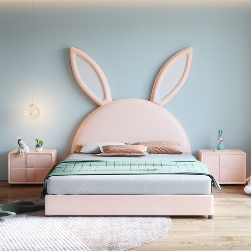 84.65 inch Wide Contemporary Bed Frame Pine Wood Bed with Headboard