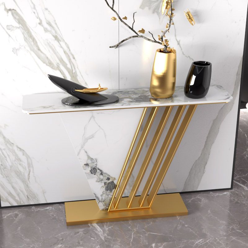 Glam Rectangle Console Sofa Table with Scratch Resistant Top for Hall