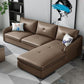 31.49 " H Brown Leather Square Arm Tufted Sofa & Chaise for Living Room Clearhalo 'furn' 'furn_sectionals' 'Furniture' 'Living Room Furniture' 'Sectionals' 1200x1200_d04382b7-f597-4b9c-b3ae-a46b9f9dbe56