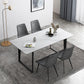 Table Industrielle Base Luge Rectangulaire Table Fixe Blanche en Pierre Frittée