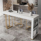 Glam Style Rectangle Bar Table 1/2/3 Pieces Stone Bar Table Set for Kitchen